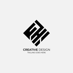 F H I Minimalist and modern vector logo design suitable for business and brands