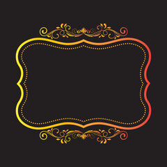 Text decoration frame document design vector logo template