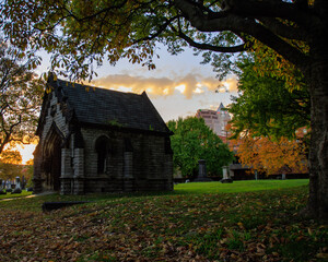 Fototapeta na wymiar Cemetery in autumn