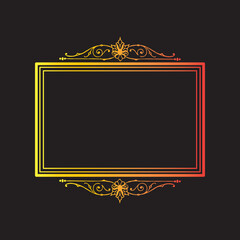 Text decoration frame document design vector logo template