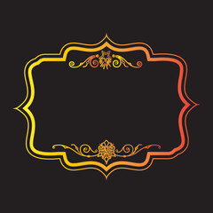 Text decoration frame document design vector logo template