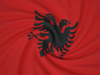 Twisted fabric Albania flag