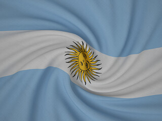 Twisted fabric Argentina flag