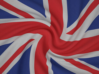 Twisted fabric UK flag
