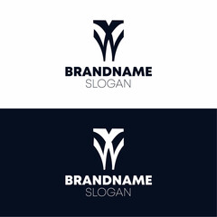 the letters W. vector logo monogram alphabet minimalist design