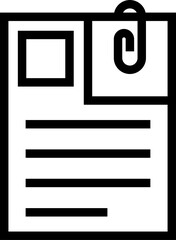 Flat icon of Document with Paper Clip, Professional.