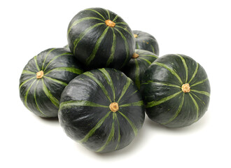 Green mini pumpkin isolated on the white background .