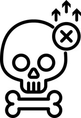 Skull and bone icon, The increasing death.