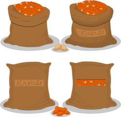 Set of big bags with natural product food