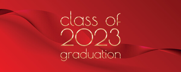 Class of 2023 graduation text design for cards, invitations or banner