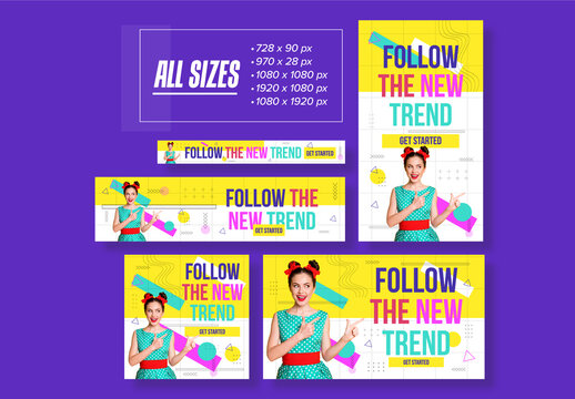Colorful Web Banner Ads Set