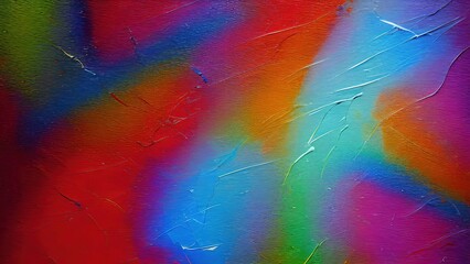 Abstract colorful oil painting on canvas. Oil paint texture with brush and palette knife strokes. Multi colored wallpaper. Macro close up acrylic background. Modern art concept. Horizontal fragment