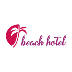 beach hotel logo design vector illustration