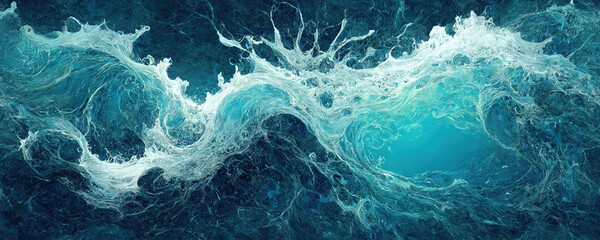 Waves of Water of The River and The Sea Meet Each Other During High Tide and Low Tide