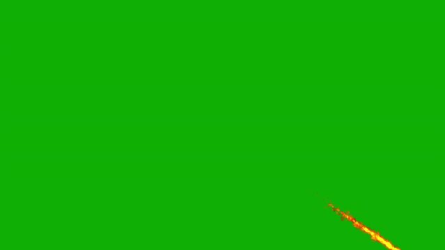 Falling meteor motion graphics with green screen background
