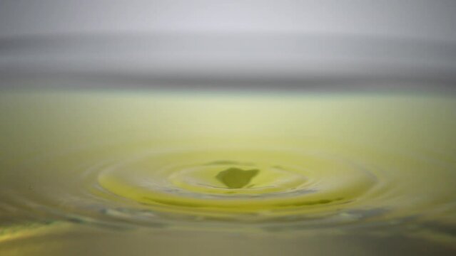 Drop of yellowish liquid shot in ultra slow motion . It forms a crown and the aftermath also is very detailed and interesting. Shot at high speed on Phantom camera. | High speed liquid | Ultra slowmo