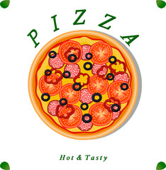 Various sweet tasty pizza
