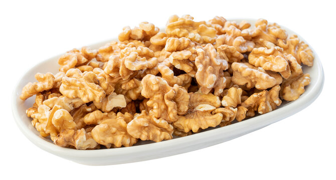 Walnut kernel isolated on white background