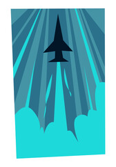 jets fly vertically very fast. military concept, flying, vehicle, speed, air force, etc. flat vector illustration