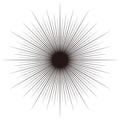 黒い細い線の集中線　1：1　PNG