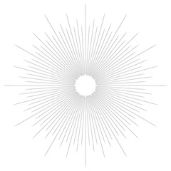 Obraz premium 白に黒縁の細い線の集中線 1：1 光り輝くような集中線 PNG