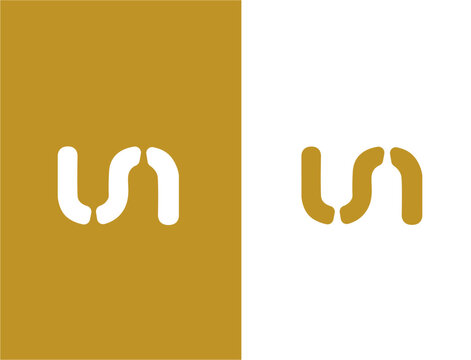 Segmented simple logo design consisting of letters l s n and u