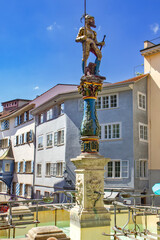 Fototapeta premium Statue of Rudolf Stussi in Zurich