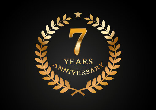 7 Years Anniversary Logo Celebration Card Stock Vector - Illustration of  label, party: 96382190
