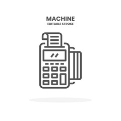 Credit Card Machine line icon. Vector illustration on white background. Editable Stroke and pixel perfect. You can use for web, app and more.