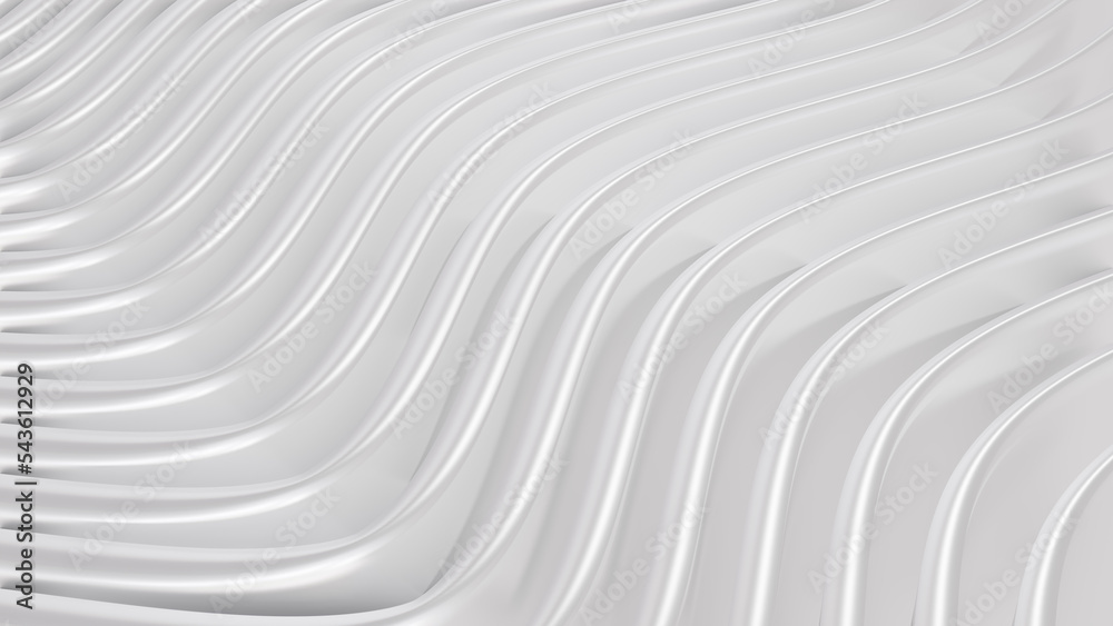 Poster white background stripes 3d wavy pattern, elegant abstract striped pattern, interesting architectura