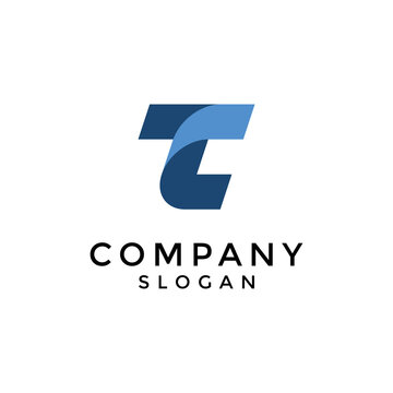 initial TC or CT modern lettermark logo.