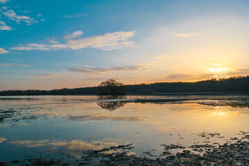 sunset on the river