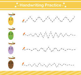 handwriting practice game .suitable for preschool.Educational page for kids