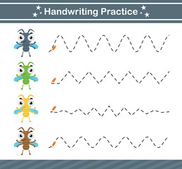 handwriting practice game .suitable for preschool.Educational page for kids