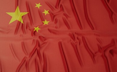 Flag of China - on a flat surface with a few wrinkles