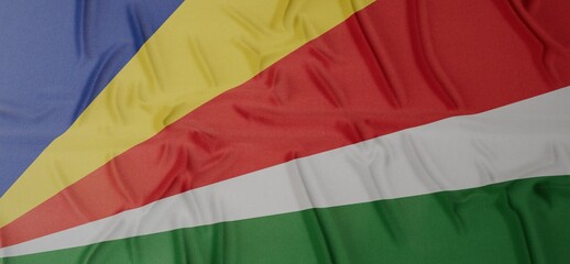 Flag of Seychelles - on a flat surface with a few wrinkles