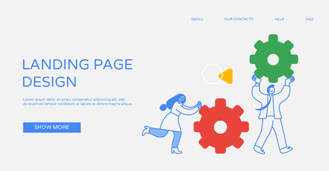 Employees drive the gears of the workflow in a friendly and efficient manner, the concept of a successful office company, well-coordinated teamwork, about us, support and mutual assistance cooperation