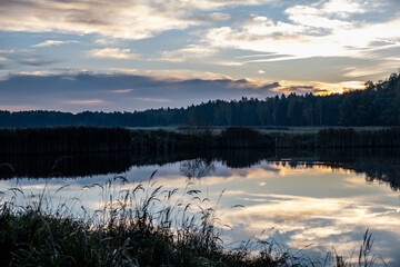 sunrise over the lake