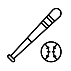 Baseball stick and ball