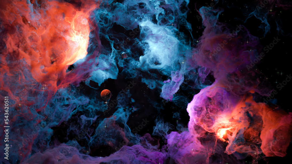 Canvas Prints planetary nebula. nebula in outer space, galaxy. neon. beautiful space neon abstract background. 3d 