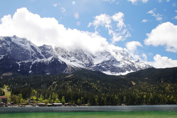 Eibsee lake in Garmisch-Partenkirchen, Bavaria, Germany