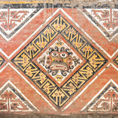 Effigy of the Moche God Ai Apaec from a tomb in the Huaca de la Luna (Pyramid of Moon), Trujillo,...