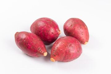 sweet potatoes isolated on white background
