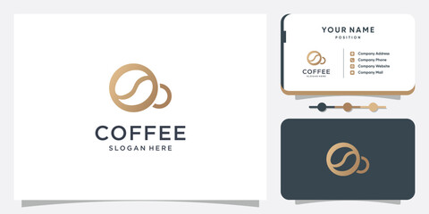 Coffee logo design idea with abstract concept