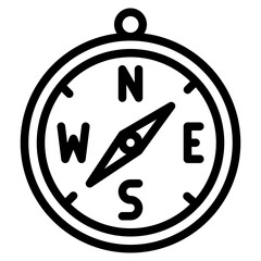 compass camping outdoor activity icon
