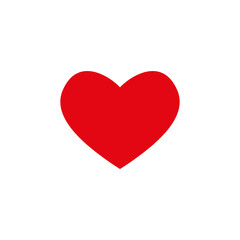 Red heart icon on white background. Love logo heart illustration.