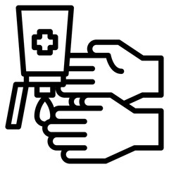 hand gel cleaning hygiene icon