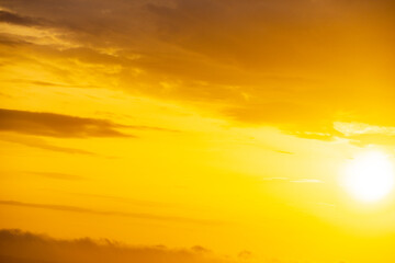 sunset over the clouds