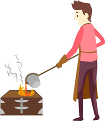 Man Metal Casting Metal Works Illustration