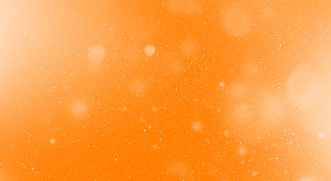 Snow Flake Particles On Orange Background